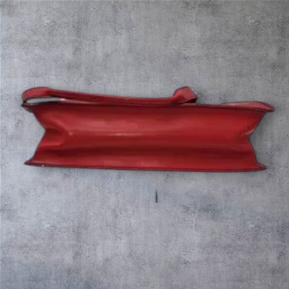 Vintage Liz Claiborne Vegan Leather Bright Red Shoulder Bag - Picture 5 of 7